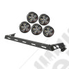 Light Bar Kit, Hood Mounted, Textured Black, 5 Round; 07-18 Wrangler