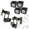 Light Mount Kit, A-Pillar, Semi-Gloss Black, Square LED; 07-18 JK/JKU