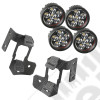 Light Mount Kit, A-Pillar, Textured Black, Round LED; 07-18 Wrangler