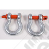 D-Ring Shackle Kit, 3/4 inch, Silver with Red pin, Steel, Pair