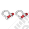 D-Ring Shackle Kit, 5/8 inch, Silver/Red pin, Steel, Pair
