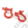 D-Ring Shackle Kit, 3/4 inch, Red, Steel, Pair
