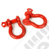 D-Ring Shackle Kit, 3/4 inch, Red, Steel, Pair