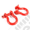 D-Ring Shackle Kit, 7/8 inch, Red, Steel, Pair