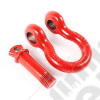 D-Ring Shackle Kit, 7/8 inch, Red, Steel, Pair