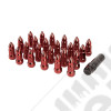Wheel Lug Nut Kit, Bullet Style, Red, 23pc, 1/2-20