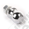 Trailer Hitch Ball, 2 Inch Ball, 1 Inch Diameter Shank, Chrome