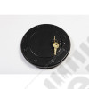 Gas Cap Door, Locking, Black Aluminum; 07-18 Jeep Wrangler JK