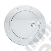 Gas Cap Door, Locking, Polished Aluminum; 97-06 Jeep Wrangler TJ