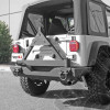Porte roue de secours pour pare chocs arrière Rugged Ridge XHD pour Jeep CJ5, CJ7, CJ8, Wrangler YJ et TJ - 11546.42 / 11546-42 / 1154642