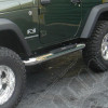 Tube Side Step Kit, Round, 4 Inch, Stainless; 07-18 Wrangler, 2 Door