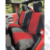 Seat Cover, Rear, Neoprene Black/Red; 07-18 Jeep Wrangler JKU