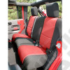 Seat Cover, Rear, Neoprene Black/Red; 07-18 Jeep Wrangler JK
