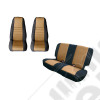Seat Cover Kit, Black/Tan; 80-90 Jeep CJ/Wrangler YJ