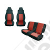 Seat Cover Kit, Black/Red; 91-95 Jeep Wrangler YJ