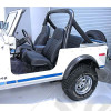 Seat, High-Back, Front, No-Recline, Black; 76-02 CJ/Wrangler YJ/TJ