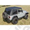 XHD Soft Top, Bowless, Black, Sailcloth; 97-06 Jeep Wrangler TJ