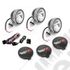 Light Kit, Halogen, 6 Inch, Black, Steel Housing, 3 Piece