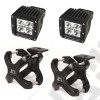 Light Kit, X-Clamp/Square LED, Large, Black, 2 Pieces