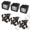 Light Kit, X-Clamp/Square LED, Large, Black, 3 Pieces