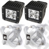 Light Kit, X-Clamp/Square LED, Large, Silver, 2 Pieces