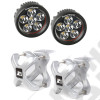 Light Kit, X-Clamp/Round LED, Small, Silver, 2 Pieces