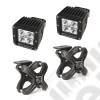 Light Kit, X-Clamp/Square LED, Small, Textured Black, 2 Piece