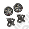 Light Kit, X-Clamp/Round LED, Large, Textured Black, 2 Pieces