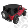 Bâche soft-top de rechange sans support (armatures) avec fenêtres amovibles pour demi-portes Couleur : Black, Jeep Wrangler TJ