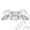 Kit de grilles de protection de feux avant en acier / inox (kit de 6) Jeep Wrangler TJ