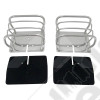 Kit protections de feux arrière acier inox Jeep CJ, Wrangler YJ, TJ - Kit protections de feux arrière acier chrome pour Jeep CJ, Wrangler YJ, TJ