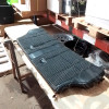 Occasion : Dossier de banquette arrière en tissu/cuir noire et blanche pour Jeep Cherokee XJ