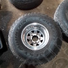Occasion : Lot de 4 roues 33/12.50R15 (jantes chromée Triangular 5x139.7 + pneus Falken) pour Jeep FC150, CCSJ, GWSJ, SWSJ, WSJ, M715, WJT