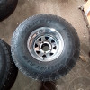 Occasion : Lot de 4 roues 33/12.50R15 (jantes chromée Triangular 5x139.7 + pneus Falken) pour Jeep FC150, CCSJ, GWSJ, SWSJ, WSJ, M715, WJT