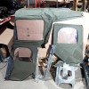 N.O.S. : Bâche capotage de remplacement avec fixation complete (marque Kayline) couleur verte khaki pour Jeep MB, M201, CJ2A