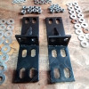 Occasion : Lot de 2 supports métalliques pour pare chocs arrière noirs (avec visserie) pour Jeep YJ, TJ