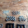 Occasion : Lot de 2 supports métalliques pour pare chocs arrière noirs (avec visserie) pour Jeep YJ, TJ