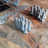 Occasion : Lot de 2 supports métalliques pour pare chocs arrière noirs (avec visserie) pour Jeep YJ, TJ