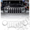 Kit d'inserts gris argent (enjoliveurs) de calandre et phares pour Jeep Wrangler JL