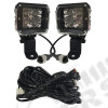Kit Fixations lampes portées sur bas de baie de pare brise avec 2 spots LED et faisceaux électrique pour Jeep Wrangler JL