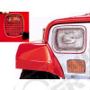 Grilles de protection de feux avant et arrière acier chromé, Jeep Wrangler YJ (SANS VISSERIES)