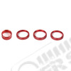 Kit de 4 enjoliveurs de boutons de tableau de bord (couleur: rouge) Jeep Wrangler JL