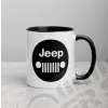 Goodies : Mug Jeep avec calandre en céramique avec intérieur noir (taille : 15oz)