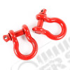 D-Ring Shackle Kit, 7/8 inch, Red, Steel, Pair