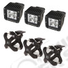 Light Kit, X-Clamp/Square LED, Large, Black, 3 Pieces