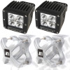 Light Kit, X-Clamp/Square LED, Large, Silver, 2 Pieces