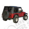 Bâche soft-top de rechange sans support (armatures) avec fenêtres amovibles pour demi-portes Couleur : Black, Jeep Wrangler TJ