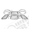 Kit de grilles de protection de feux avant en acier / inox (kit de 6) Jeep Wrangler TJ