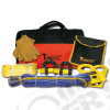 Kit de treuillage avec sac, corde synthétique 15 mètres, gants, 2 manilles, 1 sangle, 1 poulie de renvoi - WA-10103