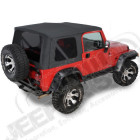 Bâche de rechange avec fenêtres teintées couleur: noir pour Jeep Wrangler TJ (sans aucune armature)